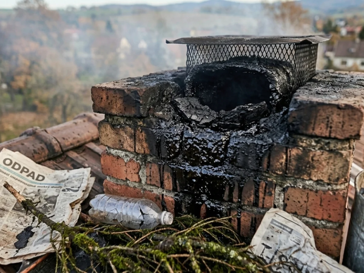 Krbová kamna napojená na komín v obývacím pokoji